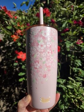 Starbucks Limited Edition Corgi Sakura Cherry Blossom Stainless Steel Tumbler
